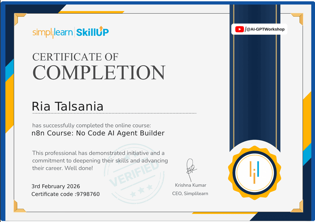 n8n Course: No Code AI Agent Builder